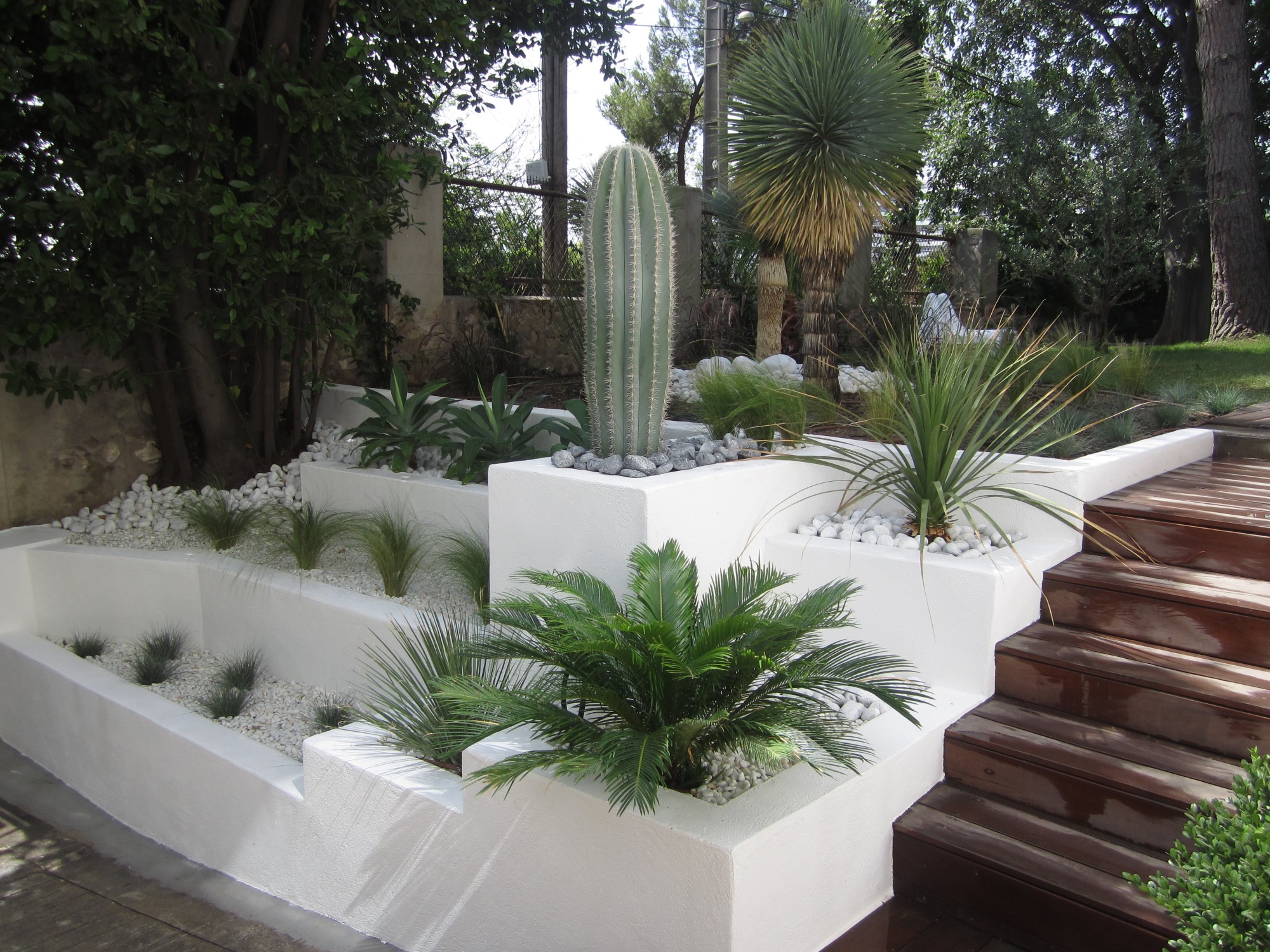 Création de jarinières bâties pour jardin sec, Marseille 13008 Vert Tige