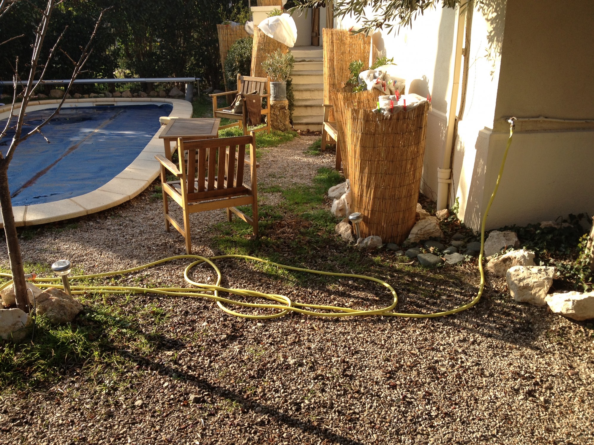 Marseille 13008, préparation terrain avant pose de pavés, vert tige aménagement paysager 